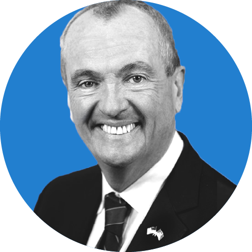 Headshot of New Jersey Governor Phil Murphy on a blue background.