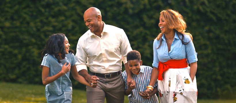 Wes Moore with his wife Dawn and two children.